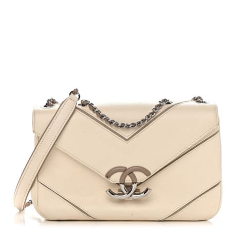 chanel caviar macro chevron single flap white|CHANEL Official Website.